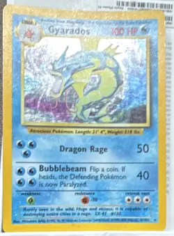 Pokemon TCG Gyarados Base Set 006/102 Holo Rare Unlimited English 1999 100 - Image 1