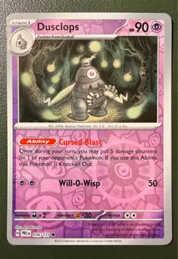 Pokemon TCG Dusclops 36/131 Prismatic Evolutions SV8.5 Reverse Holo NM - Image 1