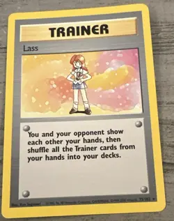 Pokemon TCG Lass Base Set Rare Trainer 75/102 Wizards 1999 Card NM/LP SEE PICS - Image 1