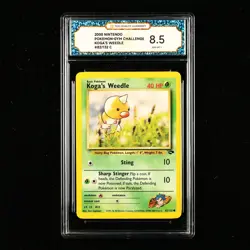 TQG 8.5 NM-MT+ 2000 Pokemon GYM ENG Koga's Weedle #82/132 C - Image 1