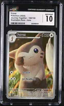 Furret Pokemon 2025 Journey Together #168/159 CGC 10 - Image 1
