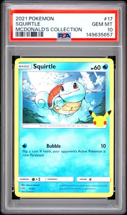 2021 POKEMON MCDONALD'S COLLECTION #17 SQUIRTLE PSA 10 - Image 1