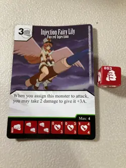 DICE MASTERS YU-GI-OH CARD WITH DICE #053 Injection Fairy Lily Forced Injection - Image 1
