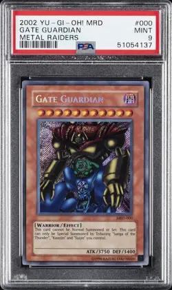 2002 YU-GI-OH! MRD-METAL RAIDERS #000 GATE GUARDIAN PSA 9 - Image 1