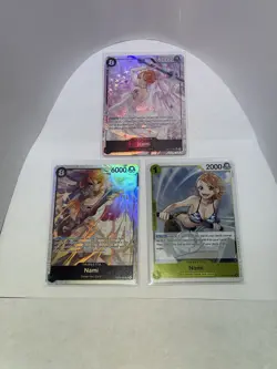 Bandai One Piece Card Game OP15 Nami Alt Art Foil Character Lot 3 English - Image 1