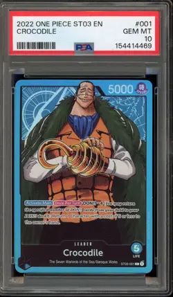 One Piece CCG Crocodile ST01-001 PSA 10 Gem Mint - Image 1