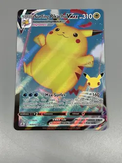 Surfing Pikachu VMax Pokemon TCG Celebrations 25th Ann. Full Art Holo 09/025 - Image 1