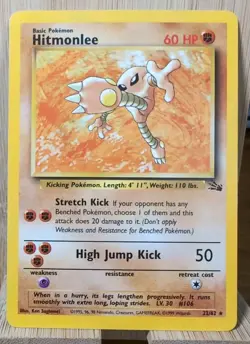 Hitmonlee 22/62 - Fossil - Rare Non Holo - 1999 Pokemon LP - Image 1