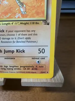 Hitmonlee 22/62 - Fossil - Rare Non Holo - 1999 Pokemon LP - Image 4