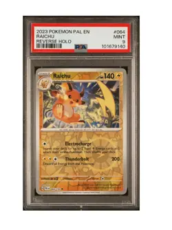 PSA 9 Mint 2023 POKEMON PAL EN-PALDEA EVOLVED #064 RAICHU REVERSE HOLO - Image 1