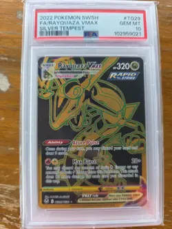 PSA 10 GEM MINT Rayquaza VMAX Silver Tempest Full Art Holo 2022 Pokemon TG29 - Image 1