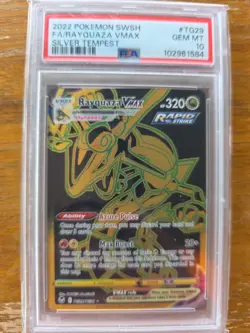 PSA 10 GEM MINT Rayquaza VMAX Silver Tempest Full Art Holo 2022 Pokemon TG29 - Image 5
