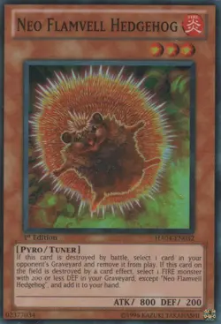 Neo Flamvell Hedgehog - HA04-EN032 - Super Rare - 1st Edition - Lightly Played - Image 1