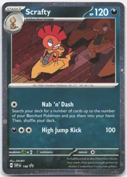 Scrafty - (Cosmos Holo) Promo SV: Scarlet & Violet Promo Cards SVP Darkness Hol - Image 1