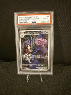 2025 Pokemon PSA 10 Team Rocket's Weezing #105/098 Sv10 Glory of Team Rocket AR - Image 1