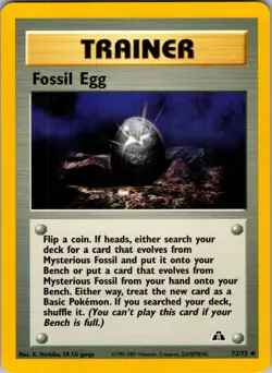 Fossil Egg 72/75 Neo Discovery Pokemon TCG NM - Image 1