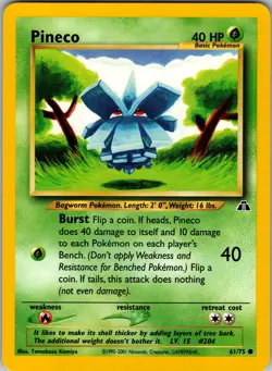 Pineco 61/75 Neo Discovery Pokemon TCG NM - Image 1