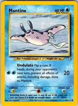 Mantine 064/111 Neo Genesis Pokemon NM Unlimited - Image 1