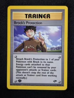 Brock's Protection 101/132 Gym Challenge Pokemon NM 1st Edition - Image 1