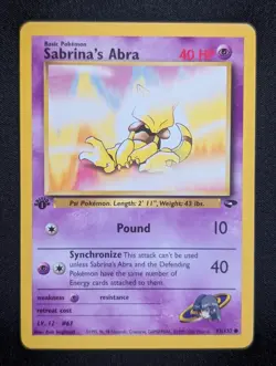 Sabrina's Abra 93/132 Gym Challenge Pokemon NM 1st Edition - Image 1