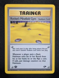 Rocket's Minefield Gym 119/132 Gym Challenge Pokemon NM 1st Edition - Image 1