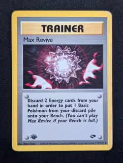Max Revive 117/132 Gym Challenge Pokemon NM 1st Edition - Image 1