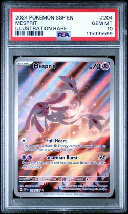 2024 Pokemon Ssp En-Surging Sparks Illustration Rare Mesprit #204 PSA 10 - Image 1
