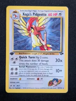 Koga's Pidgeotto 27/132 Gym Challenge Pokemon NM 1st Edition - Image 1