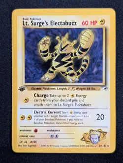 Lt. Surge's Electabuzz 27/132 Gym Heroes Pokemon NM 1st Edition - Image 1