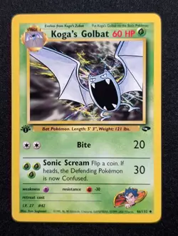 Koga's Golbat 46/132 Gym Challenge Pokemon NM 1st Edition - Image 1