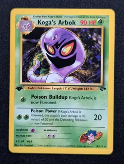 Koga's Arbok 25/132 Gym Challenge Pokemon NM 1st Edition - Image 1