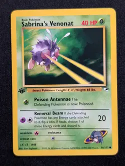 Sabrina's Venonat 96/132 Gym Heroes Pokemon NM 1st Edition - Image 1