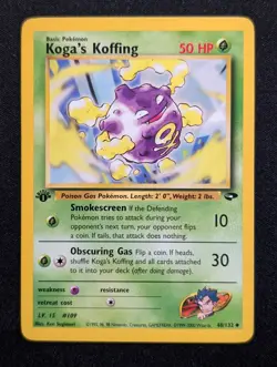 Koga's Koffing 48/132 Gym Challenge Pokemon NM 1st Edition - Image 1