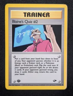 Blaine's Quiz #2 111/132 Gym Challenge Pokemon NM 1st Edition - Image 1