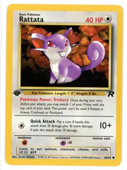 Rattata 66/82 1st Edition Team Rocket Pokemon Card - Image 1