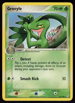 Grovyle 32/100 Uncommon Crystal Guardians Pokemon Moderately Played - Image 1