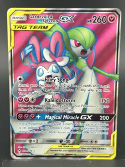 Pokemon Gardevoir & Sylveon GX Full Art Holo Ultra Rare NM 204/214 260 HP - Image 1