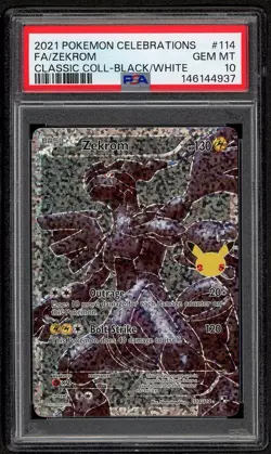2021 POKEMON CELEBRATIONS CLASSIC COLLECTION 114 FULL ART/ZEKROM PSA 10 GEM MINT - Image 1