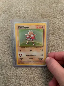 Pokemon TCG Hitmonchan Base Set 7/102 Holo 1999-2000 Wizards Base Set Copyright - Image 1