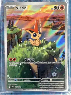Pokemon TCG Victini Full Art Holo Black Star Promo Card 208 NM Condition - Image 1