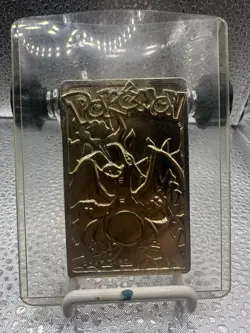 Vintage Pokemon 1999 CHARIZARD Burger King Promo 23k Gold Plated Trading Card - Image 1