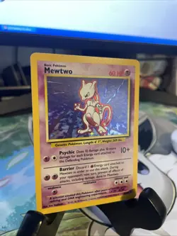 Mewtwo Pokemon Card TCG Holo Rare Base Set 1999 10/102 WOTC - Image 2