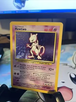 Mewtwo Pokemon Card TCG Holo Rare Base Set 1999 10/102 WOTC - Image 3