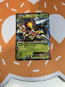 Pokemon M Beedrill EX XY158 Promo Mega Holo Card XY 200 HP Hazard Stinger - Image 1