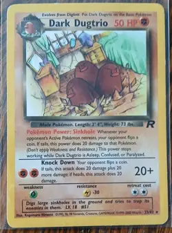 Pokemon Card Dark Dugtrio Team Rocket 23/82 Regular Unlimited Rare Non Holo WOTC - Image 1