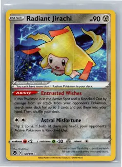 Radiant Jirachi 120/195 Radiant Rare Silver Tempest Pokemon Near Mint - Image 1
