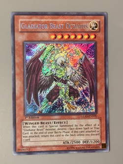 yugioh Gladiator Beast Octavius GLAS-EN000 Secret Rare 1st Ed NM - Image 1