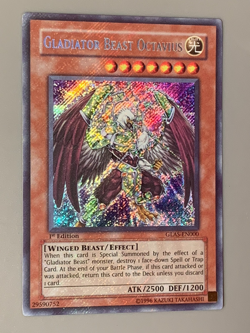 yugioh Gladiator Beast Octavius GLAS-EN000 Secret Rare 1st Ed NM - Image 2