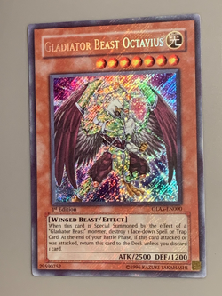 yugioh Gladiator Beast Octavius GLAS-EN000 Secret Rare 1st Ed NM - Image 3