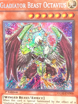 yugioh Gladiator Beast Octavius GLAS-EN000 Secret Rare 1st Ed NM - Image 4
